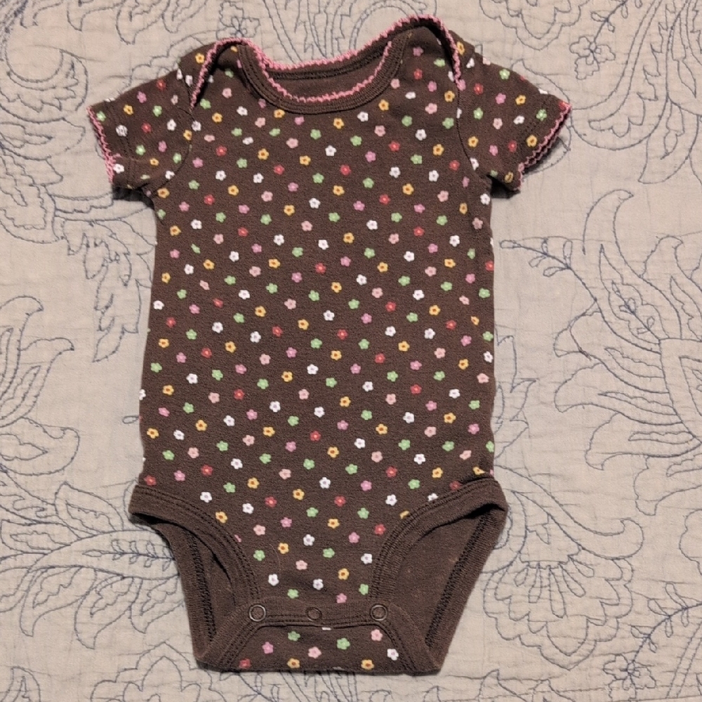 Carter's Brown Onesie with Colorful Dots